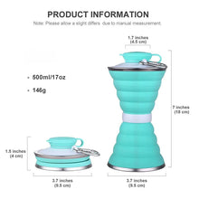 Load image into Gallery viewer, 500ML Foldable Silicone Water Bottle Cup