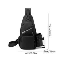 Load image into Gallery viewer, Men's Leather Film Water Bottle Chest Bag