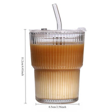 Load image into Gallery viewer, Glass Cup with Straw &amp; Lid