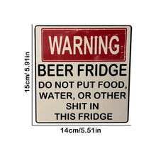 Load image into Gallery viewer, Funny Beer Fridge Vintage Sticker Sign