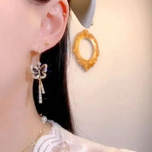 Load image into Gallery viewer, Crystal Butterfly Tassel Earrings