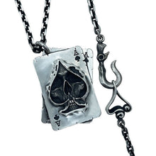Load image into Gallery viewer, Spade Poker Skull Pendant Necklace