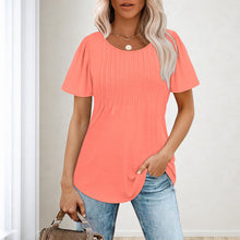 Load image into Gallery viewer, Elegant Pleated Round-Neck T-Shirt for Women