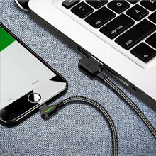 Load image into Gallery viewer, USB charging cable with 90 degree design for iOS and Android
