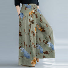 Load image into Gallery viewer, Cotton And Linen Printed Wide-Leg Pants