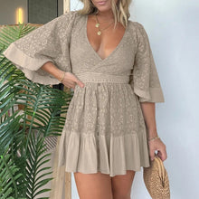 Load image into Gallery viewer, Lace Crochet Romper Dress with Built-in Shorts