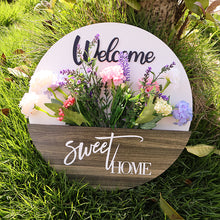 Load image into Gallery viewer, Floral Welcome Sign for Front Door Porch