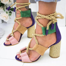 Load image into Gallery viewer, Multicolor Lace-up Heels