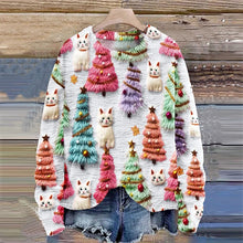 Load image into Gallery viewer, Christmas Tree Cute Cat 3D Print Sweater