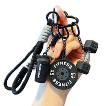 Load image into Gallery viewer, Creative Mini Gym Barbell Plate Keychain