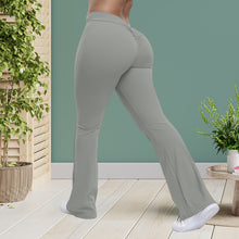 Load image into Gallery viewer, Women's High Waist Ruched Flared Sports Leggings