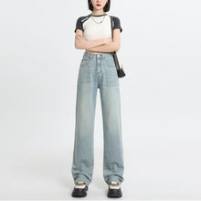 Load image into Gallery viewer, Lyocell høye jeans med vidde ben