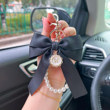 Load image into Gallery viewer, Cute Faux Pearl Decorated Wristlet Keychain
