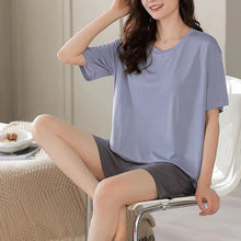 Load image into Gallery viewer, Women's Modal Short Sleeve Pajamas Set