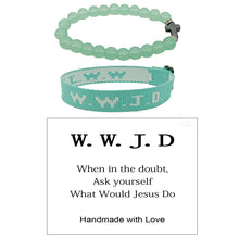 Load image into Gallery viewer, WWJD Cross Beaded Bracelet Set