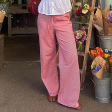 Load image into Gallery viewer, Striped Knit Color-Block Low-Rise Casual Pants