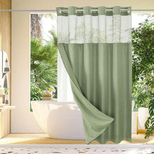 Load image into Gallery viewer, Waffle Pattern Double Layer Shower Curtain