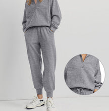 Load image into Gallery viewer, Long Sleeve Half Zip Pullover Sweatshirt Joggers Set
