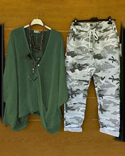 Load image into Gallery viewer, Fashion casual camouflage print two-piece set