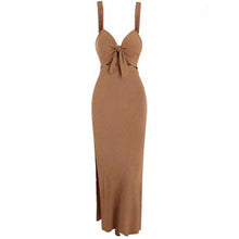 Load image into Gallery viewer, Women's Plain Cut Out Knot Front Split Thigh Cami Dress