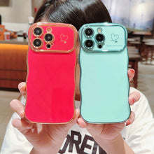 Load image into Gallery viewer, Cute Wave Shape With Love Heart Raised Camera Protection Phone Case