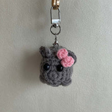 Load image into Gallery viewer, Cute Sad Crochet Hamster Keyring