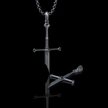 Load image into Gallery viewer, Silver-Plated Broken Sword Pendant