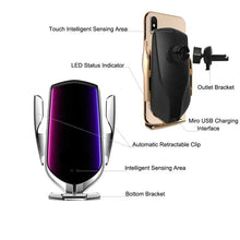 Load image into Gallery viewer, Wireless Charging Car Mute Mobile Phone Navigation Industrial Style Bracket