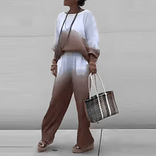 Load image into Gallery viewer, Chic Cotton Linen Gradient Two-Piece Set
