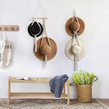Load image into Gallery viewer, Handmade Linen Decorative Boho Hat Rack For Wall Hanging
