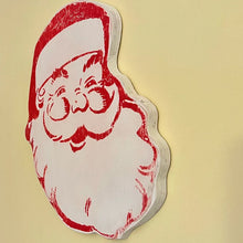 Load image into Gallery viewer, Vintage Wooden Jolly Santa Ornament