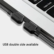 Load image into Gallery viewer, USB charging cable with 90 degree design for iOS and Android