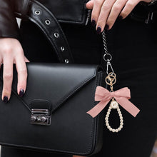 Load image into Gallery viewer, Cute Faux Pearl Decorated Wristlet Keychain