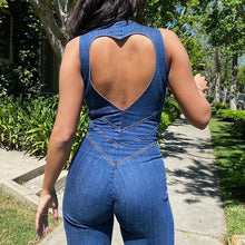 Load image into Gallery viewer, Backless Heart Cutout Denim Jumpsuit For Women