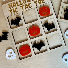 Load image into Gallery viewer, Wooden Halloween Tic Tac Toe Board Boo