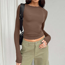 Load image into Gallery viewer, Women's Long Sleeve T Shirts Crew Neck Slim Fit Tops