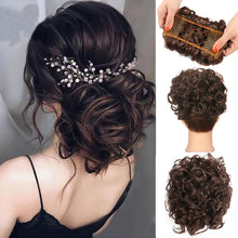 Load image into Gallery viewer, Short Messy Curly Dish Hair Bun Extension