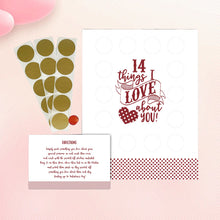 Load image into Gallery viewer, Valentine's Scratch Off Advent "14 things I or WE love about you!"
