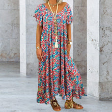 Load image into Gallery viewer, Loose Long Printed Bohemian Dress