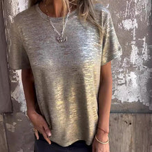 Load image into Gallery viewer, Gold Foil Short-sleeved T-shirt