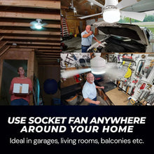 Load image into Gallery viewer, Bright Cool Ceiling Socket Fan &amp; Light with Remote Control