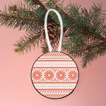 Load image into Gallery viewer, Round Christmas tree hanging sign with patterns