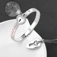 Load image into Gallery viewer, Lock Bracelet and Key Necklace Set
