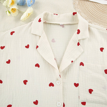 Load image into Gallery viewer, Heart Print Pyjamas Set