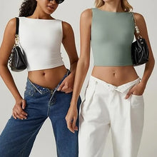 Load image into Gallery viewer, Women's Sexy Open Back Sleeveless Crop Tank