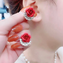 Load image into Gallery viewer, Diamond Rose Earrings