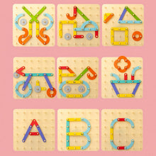 Load image into Gallery viewer, Montessori Pegboard Puzzle