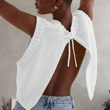 Load image into Gallery viewer, Women's Solid Split Tie Back Sweater Vest