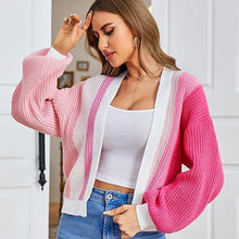 Load image into Gallery viewer, Dopamine-Inspired Color Block Fashionable Knit Cardigan