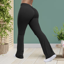 Load image into Gallery viewer, Women's High Waist Ruched Flared Sports Leggings